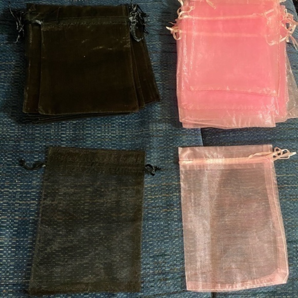 20 Sheer Drawstring Sheer Bags. Size is 4”X6”.